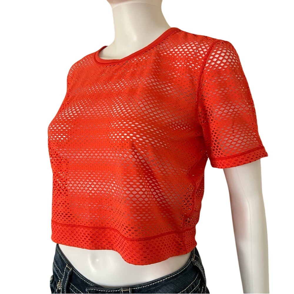Lululemon Sweat Your Heart Out Short Sleeve Hot Sunset Bright Orange Shirt Top 4 - Picture 2 of 7